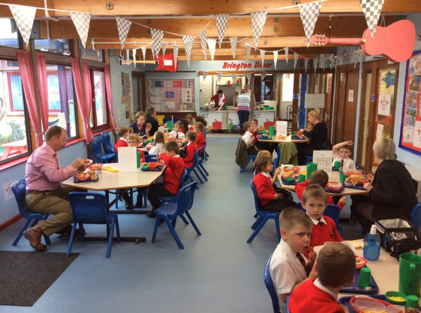 Governors enjoying lunch with the children